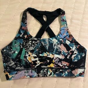 LULULEMON Multicolor Abstract Sports Bra Sz 4